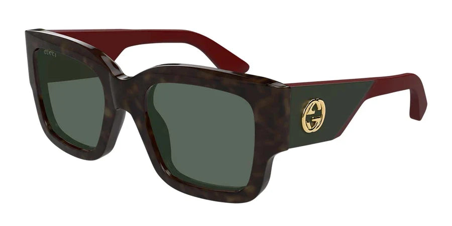 Gucci 1663S Tortoise & Green 002 Size 52, Sunglasses - Dayal Opticals