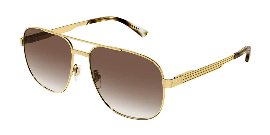 Gucci 1223S Gold & Brown 003 Size 60, Sunglasses - Dayal Opticals