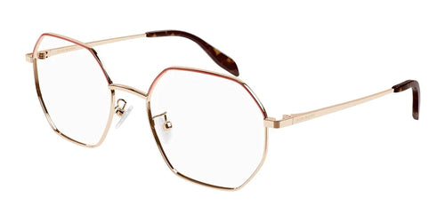 Alexander Mcqueen 0338O  Gold  Transparent 007 Frame, - Dayal Opticals