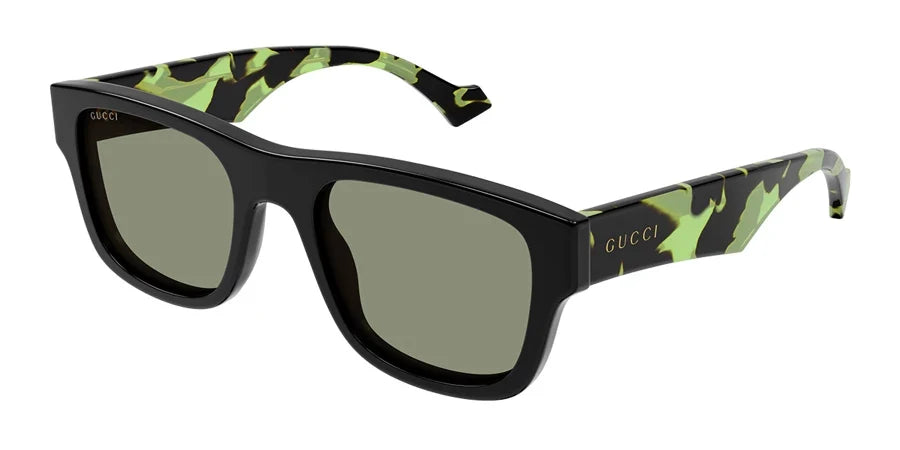Gucci 1427S Black & Green 005 Size 53, Sunglasses - Dayal Opticals