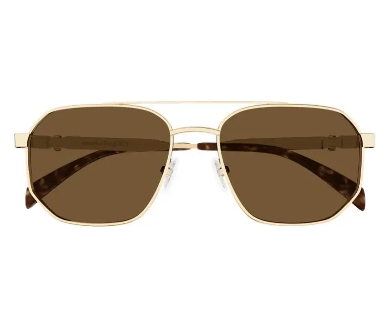Alexander Mcqueen 0458S Gold Brown 002 Size 58 Sunglasses - Dayal Opticals
