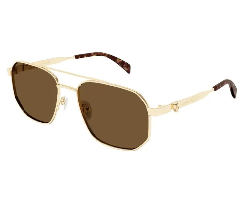 Alexander Mcqueen 0458S Gold Brown 002 Size 58 Sunglasses - Dayal Opticals