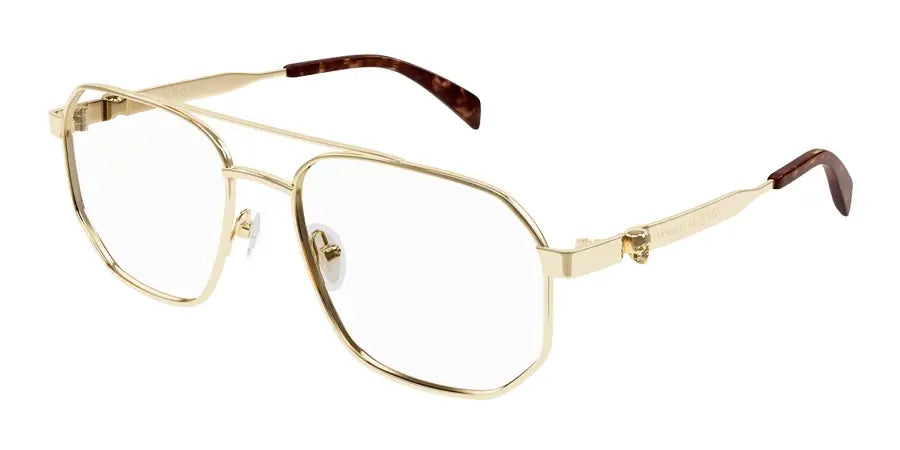 Alexander McQueen 0459O Gold 002 Size 57 Frame, – Dayal Opticals
