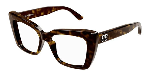 Balenciaga BB0297O Dark Tortoise 002 Frame, Size 52 – Dayal Opticals