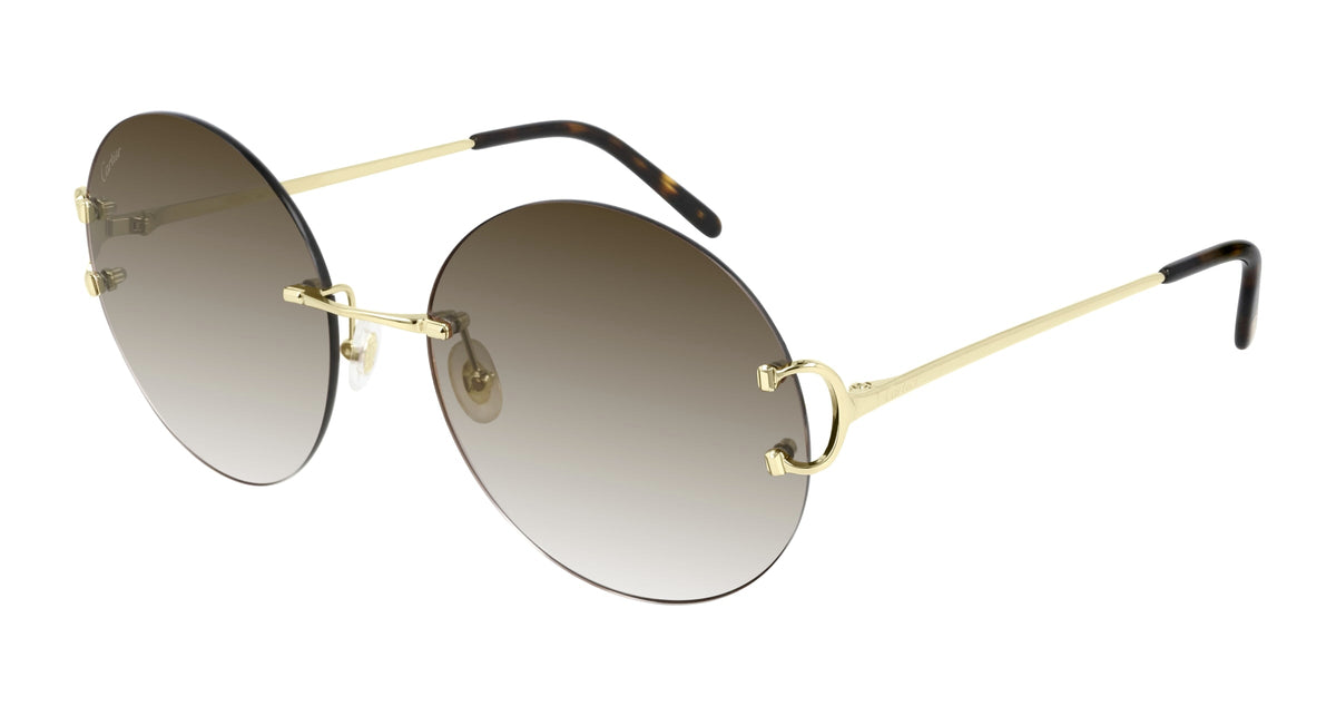 Cartier 0036RS gold & brown 001 sunglasses, size 58  - Dayal Opticals India  