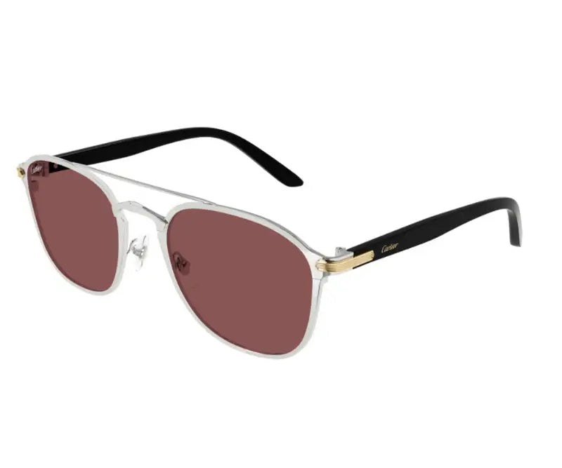 Cartier 0012S silver black & pink 007 sunglasses, size 54 - Dayal Opticals India