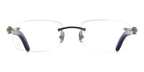 Cartier 0052O shiny silver & blue wood 007  frame ,  size 53  - Dayal Opticals India