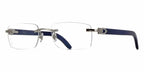 Cartier 0052O shiny silver & blue wood 007  frame ,  size 53  - Dayal Opticals India