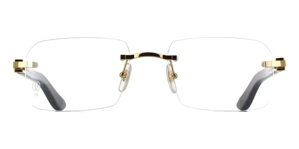 Cartier 0453O gold with green real wood  005 frame,  size 56  - Dayal Opticals India