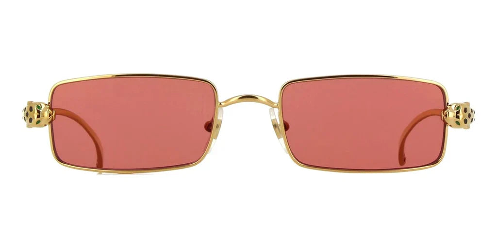 Cartier 0473S shiny gold & red light mirror 002 sunglasses,  size 54  - Dayal Opticals India