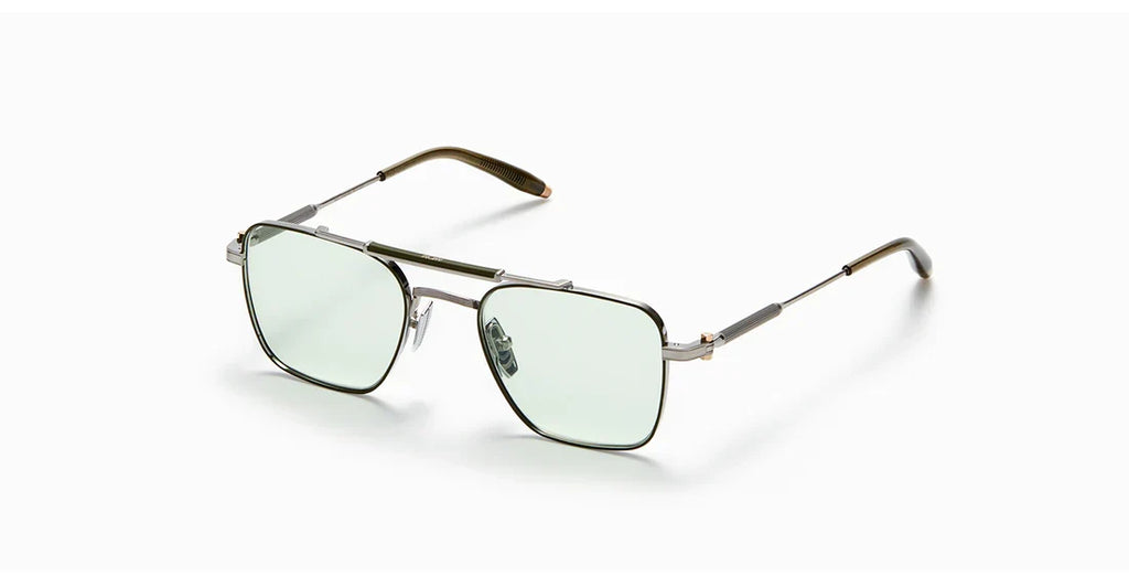 Akoni Europa Brushed Palladium & Olive Enamel Akx200-E Size 50, Frame - Dayal opticals