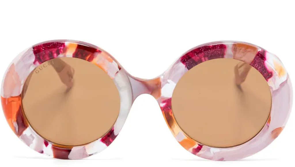 Gucci 1748S Pale Crystal Pink & Brown 001 Size 52, Sunglasses - Dayal Opticals
