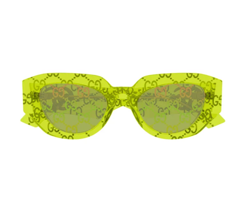 Gucci 1421S Neo Green & Monogram 007 Size 51, Sunglasses - Dayal Opticals