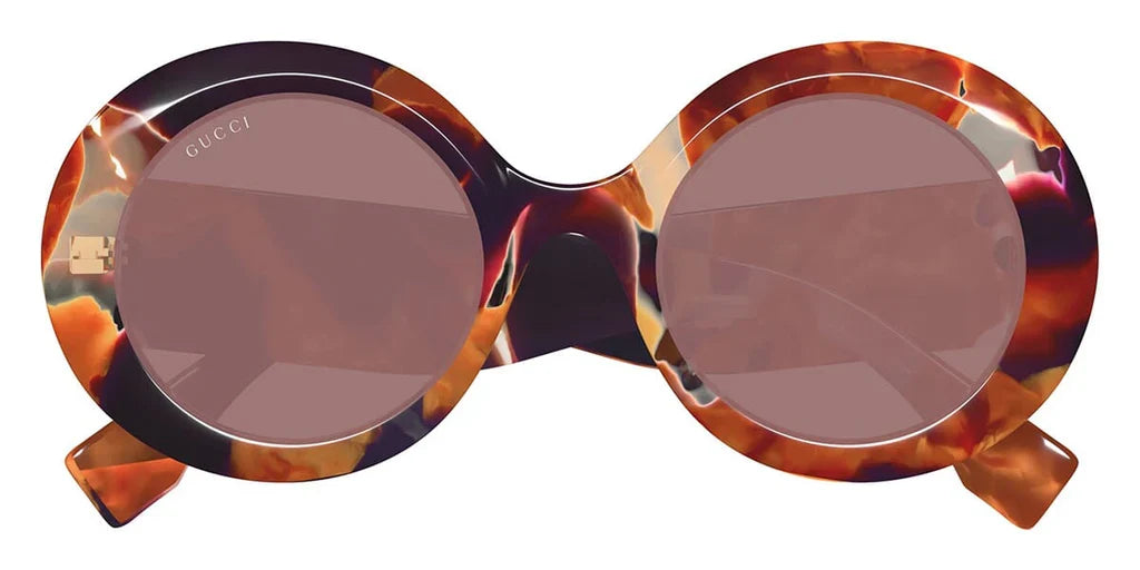 Gucci 1748S  Crystal Brown & Orange Havana 002 Size 52, Sunglasses - Dayal Opticals