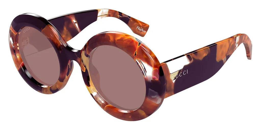 Gucci 1748S  Crystal Brown & Orange Havana 002 Size 52, Sunglasses - Dayal Opticals