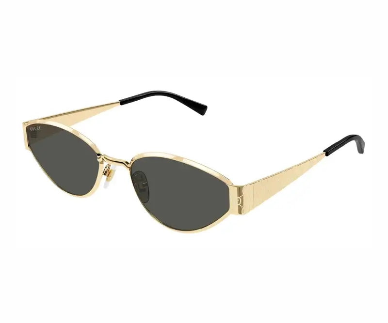 Gucci 1853S Gold & Grey 001 Sunglasses, Size 55 -Dayal Opticals