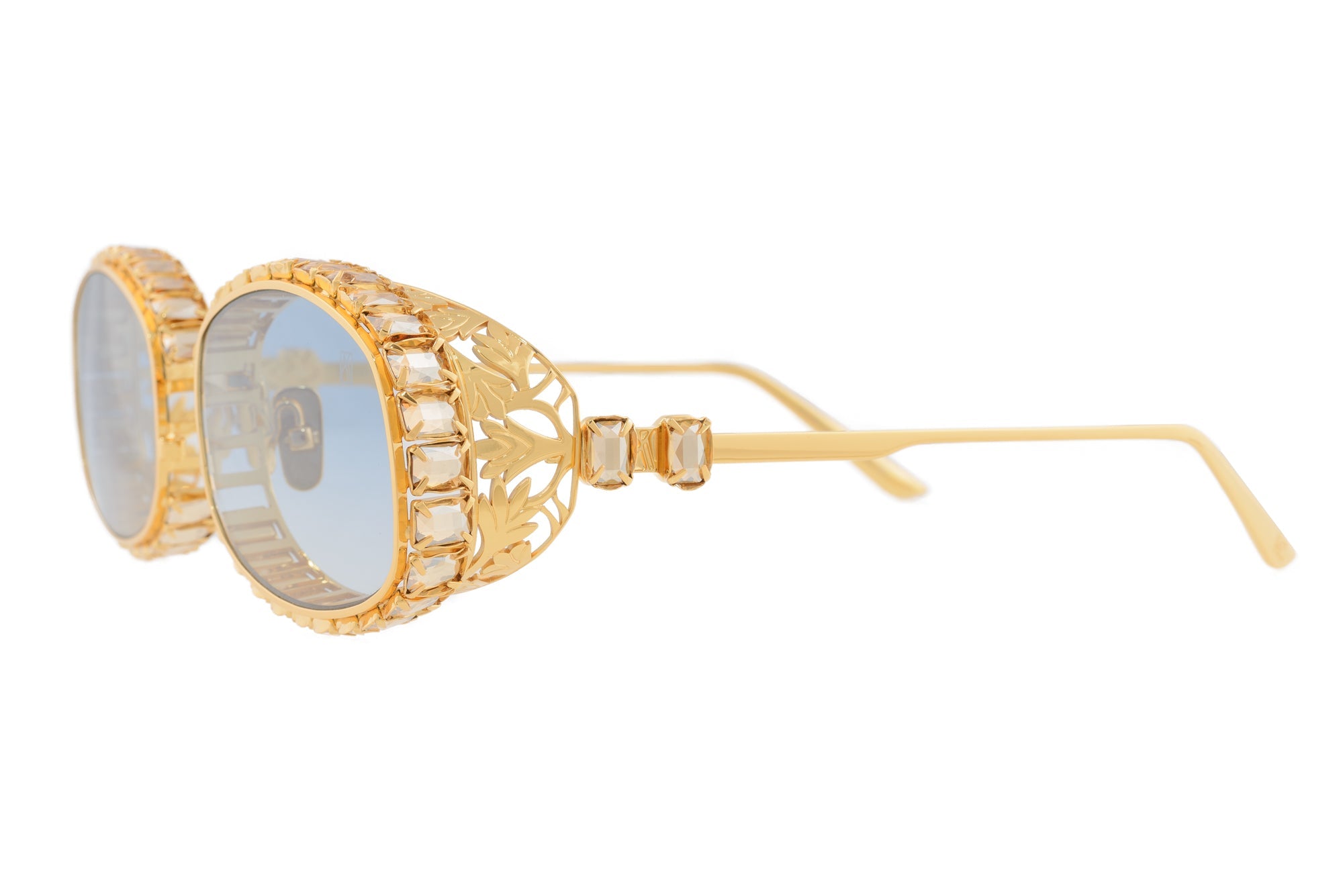 ANNA KARIN BILLION $ BOO GOLD CRYSTAL ICE 58 SUNGLASSES