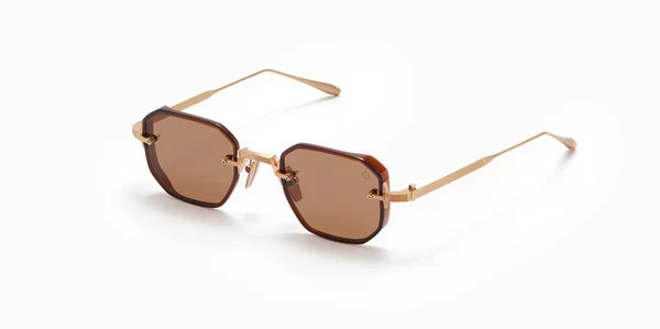 Akoni Juno Two Brushed Gold & Dark Brown Crystal Aks307-B Size 47, Sunglasses - Dayal opticals  