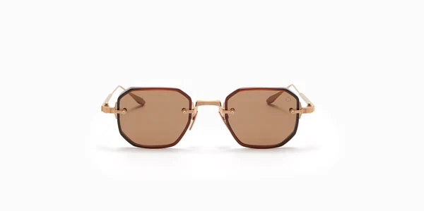 Akoni Juno Two Brushed Gold & Dark Brown Crystal Aks307-B Size 47, Sunglasses - Dayal opticals  