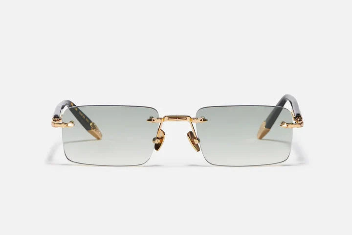 John Dalia R01 C501 Shiny Black & Green   size 54 Rectangle Sunglasses - Dayal Opticals