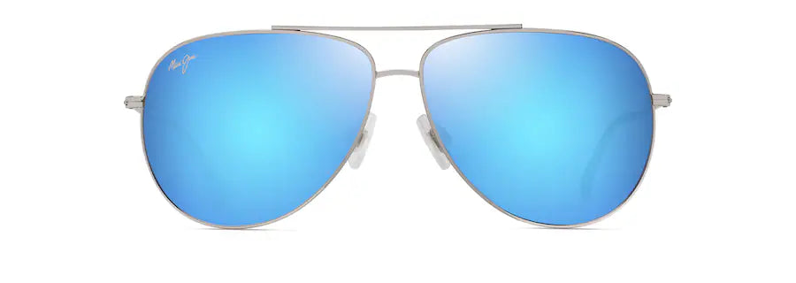 Maui Jim Hauoli Xl 
Shiny Silver & Blue & Green B674-17B Sunglasses, Size 62 – Dayal Opticals