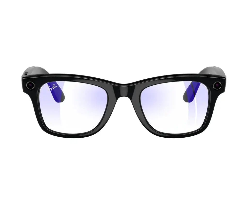 Ray-Ban Meta 4008 Matte Black acetate Wayfarer eyewear with clear blue light filter lenses – Unisex – Dayal Opticals