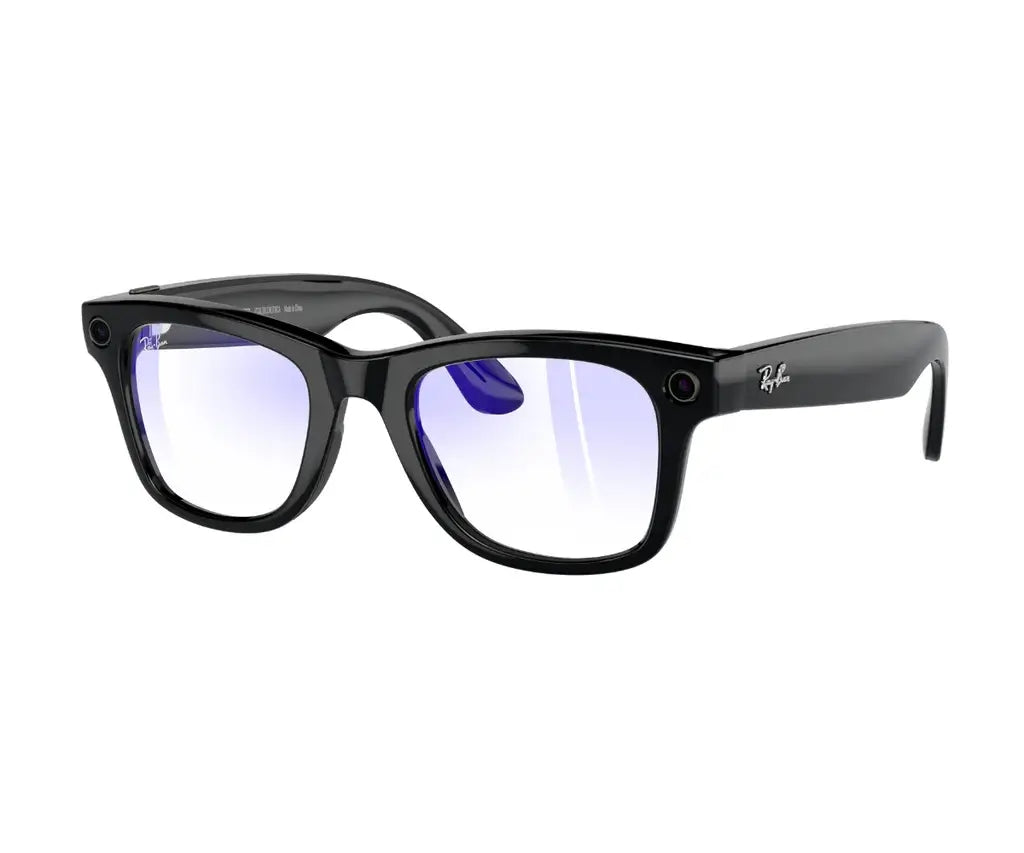 Ray-Ban Meta 4008 Matte Black acetate Wayfarer eyewear with clear blue light filter lenses – Unisex – Dayal Opticals