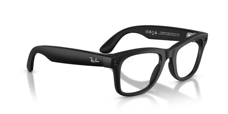 Ray-Ban Meta 4012 Matte Black acetate Wayfarer eyewear with clear blue-light lenses – Unisex – Dayal Opticals