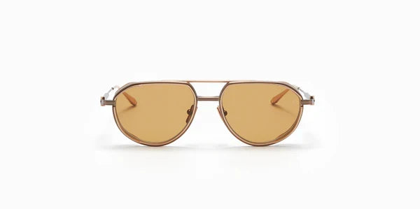 Akoni Sky Racer Antiqued White Gold & Brushed With Gold Aks511-B Size 54, Sunglasses - Dayal opticals  