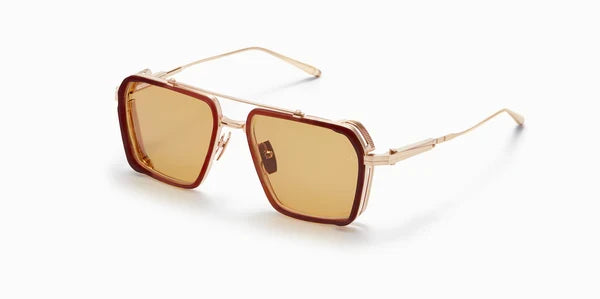 Akoni Tiros Brushed White Gold & Crystal Brown Aks510-C Size 58, Sunglasses - Dayal opticals  