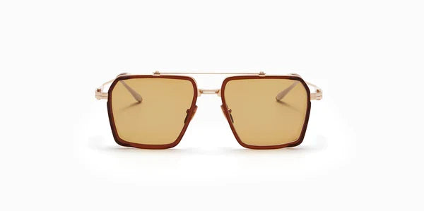 Akoni Tiros Brushed White Gold & Crystal Brown Aks510-C Size 58, Sunglasses - Dayal opticals  