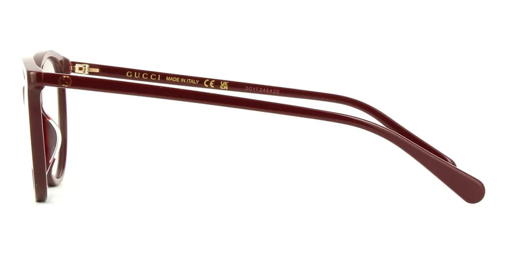 Gucci 0550O Burgundy Transparent 011 Size 53 , Frame - Dayal Opticals  